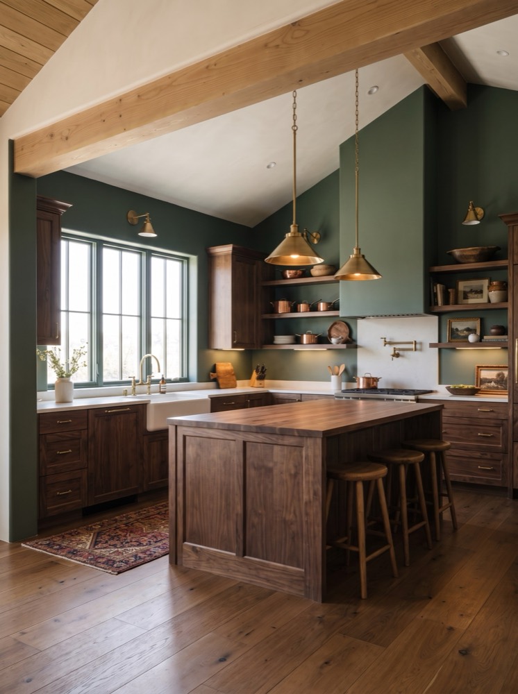 Kitchen in the Manor Library interior design style