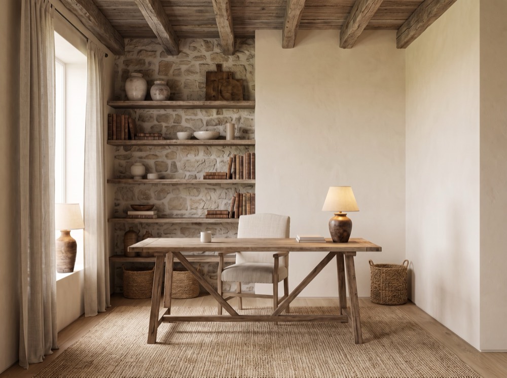 Home office in the Stone & Timber interior design style
