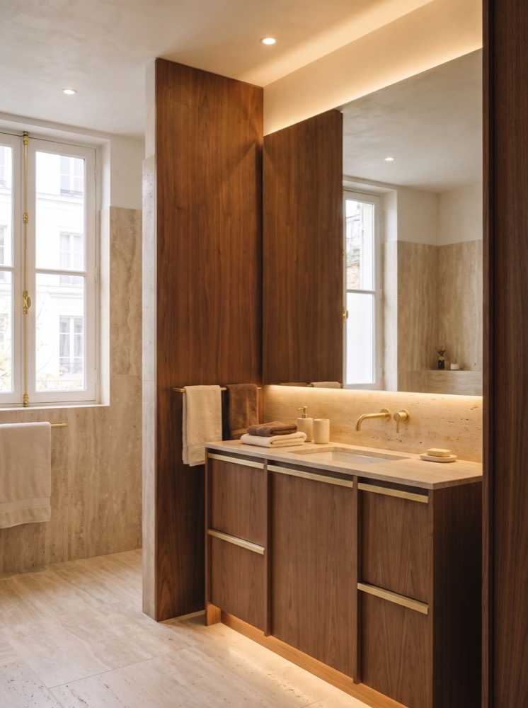 Bathroom in the Walnut Hour interior design style